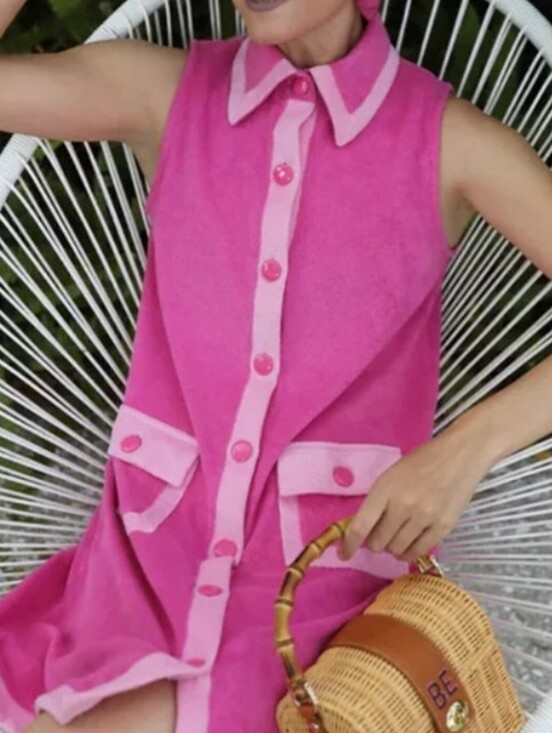 Atlantic Pacific Lake Dresses & Skirts - Atlantic Pacific X Lake Darcy Terry Cloth Sleeveless Dress Pink Lychee Medium